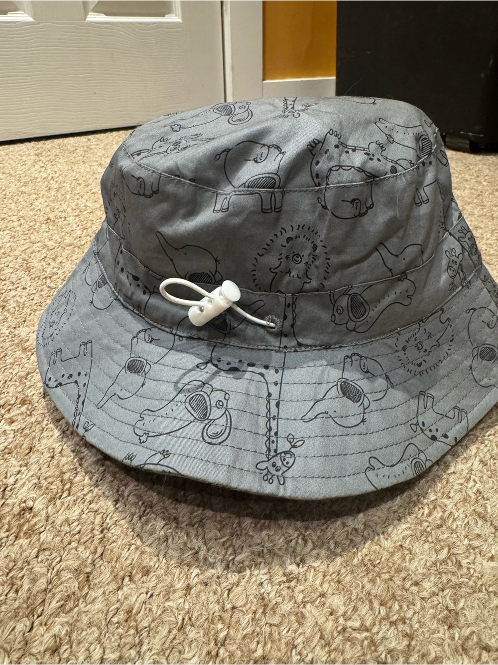 Kids Gray Animal Print Bucket Hat - Unbranded